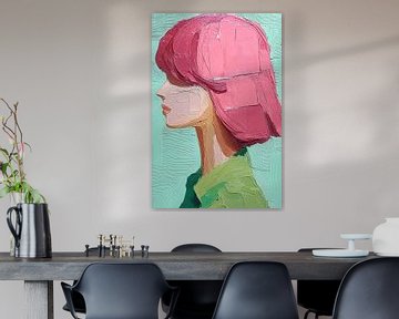 Roze Rebel in Impasto van Studio BB