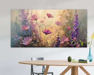 Paars Bloemenveld in Ochtendlicht no.2 van Studio BB
