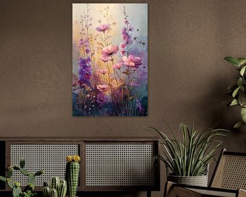 Paars Bloemenveld in Ochtendlicht no.9 van Studio BB
