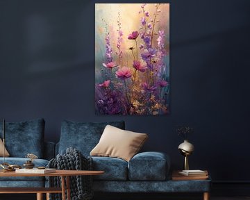 Paars Bloemenveld in Ochtendlicht no.10 van Studio BB