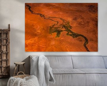Slingerende natte Rivier in Vurig Aardekleed veranderd in droge rivier van Joyce van Dijk Fotografie