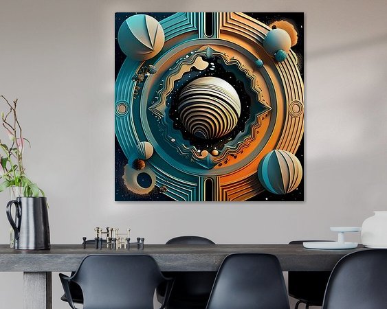 Voorbeeld van het werk in een kamer