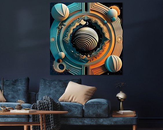 Voorbeeld van het werk in een kamer