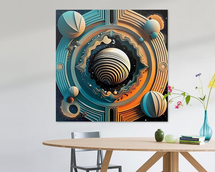 Voorbeeld van het werk in een kamer