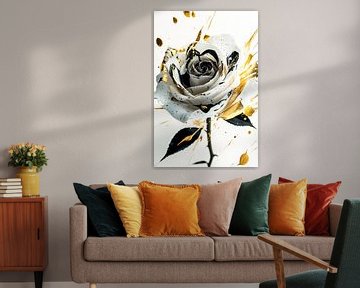 Luxe witte roos met gouden details van Art & Soul Creations