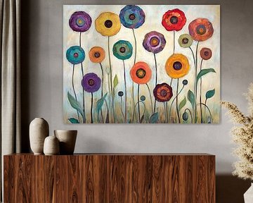 Moderne Kleurrijke Bloemenkunst