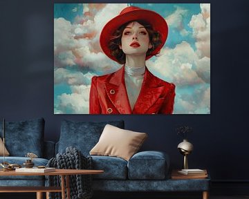 Elegante Vrouw | Whispering Winds of Grace van Abstract Schilderij