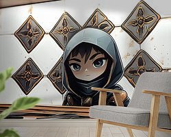 Voorbeeld van het werk in een kamer