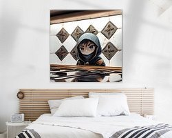 Voorbeeld van het werk in een kamer