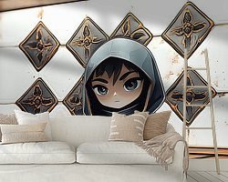 Voorbeeld van het werk in een kamer