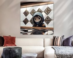 Voorbeeld van het werk in een kamer