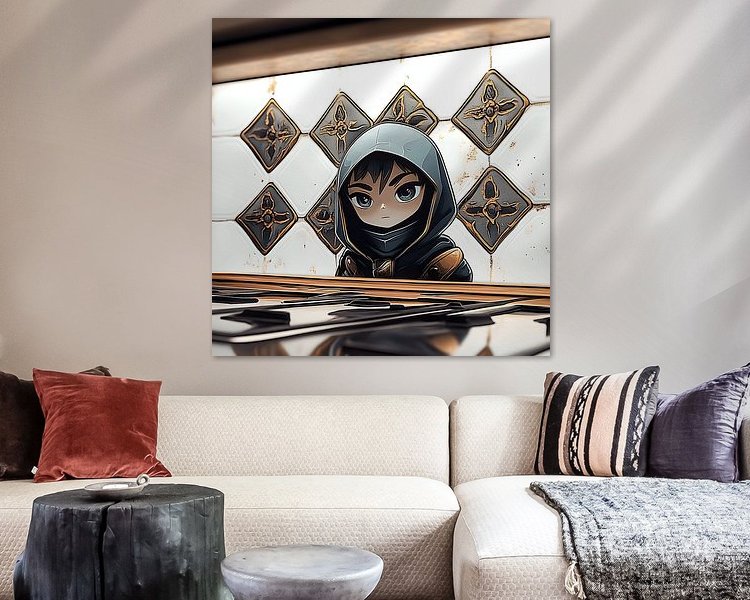 Voorbeeld van het werk in een kamer