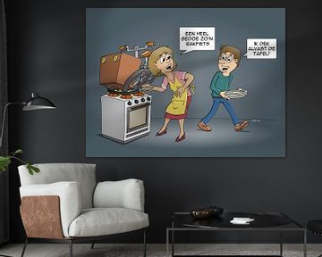 Cartoon; een heel gedoe zo'n bakfiets van Galerie Ringoot