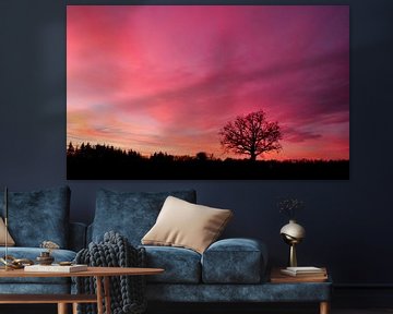 Roze zonsondergang van Corinne Welp