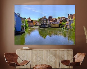 Uitzicht op het oude stadscentrum van Bamberg van Mixed media vector arts