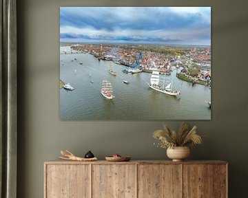 Sail Kampen luchtfoto tijdens zonsondergang van Sjoerd van der Wal Fotografie