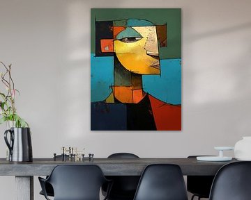 Vrouw Geometrisch | Moderne Vrouw Met Abstracte Kleuren van ARTEO Schilderijen
