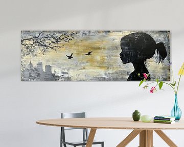 Vrouw Silhouet van Blikvanger Schilderijen