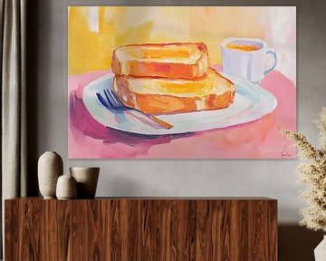 Ontbijt | Heerlijk Ontbijt Pastel Schilderij van De Mooiste Kunst