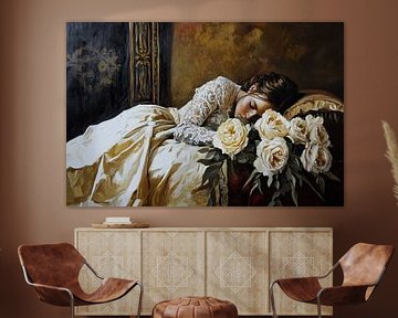 Elegante Jonge Vrouw Met Bloemen
