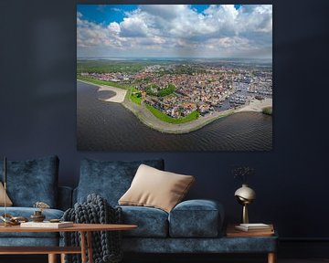 Urk luchtfoto van het voormalige eiland aan het IJsselmeer van Sjoerd van der Wal Fotografie