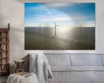 Windturbines in een offshore windpark produceren elektriciteit van Sjoerd van der Wal Fotografie