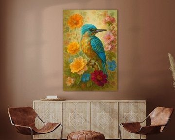 Ijsvogel in Bloei – een kleurrijke ode aan de natuur van But First Framing