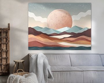 Woestijn Maanopkomst van Artistic