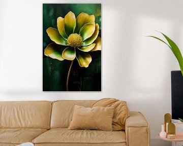 Art moderne des fleurs vertes