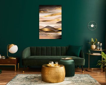 Abstract landscape with gold accents by Imperial Art House