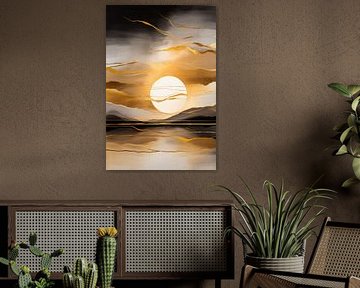 Golden sunset abstract design by Imperial Art House