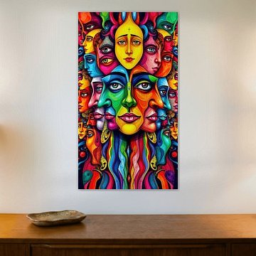 Paysages de l'âme kaléidoscopiques au rythme de la rencontre cubiste avec Picasso en triptyque (1 de 3)