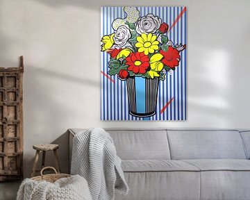 Boeket bloemen vaas zonnebloemen elegant stilleven rustig ontspannen