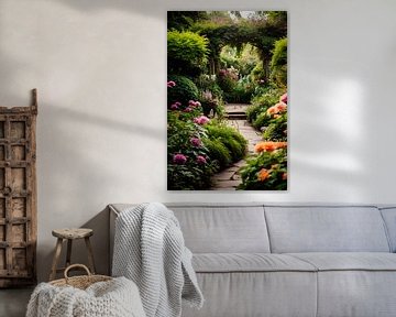 Weelderige tuin vol bloemenpracht van Art & Soul Creations