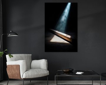 Lichtstraal op houten oppervlak van Imperial Art House