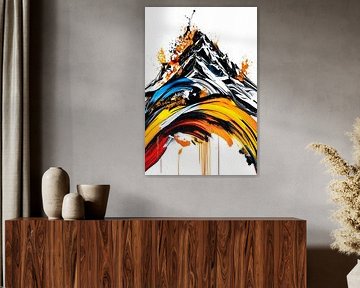 Colourful abstract mountain illustration