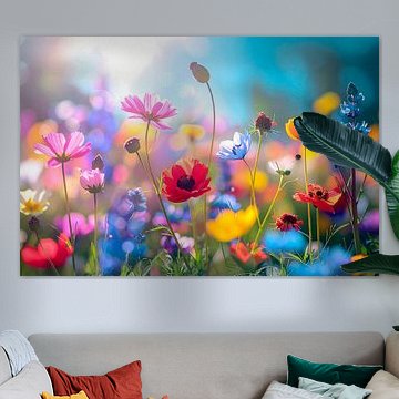 Zomerse kleurrijke bloementuin