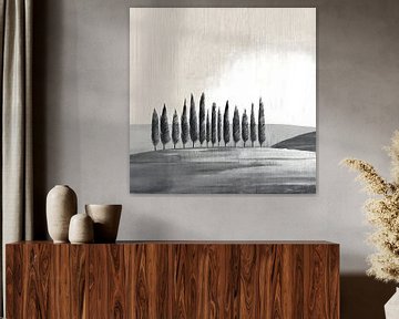 Modern en Sfeervol. Cipressen in Toscane van Studio Pieternel