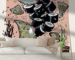 Voorbeeld van het werk in een kamer