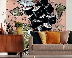 Voorbeeld van het werk in een kamer