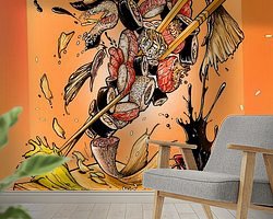 Voorbeeld van het werk in een kamer