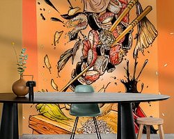 Voorbeeld van het werk in een kamer