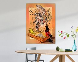 Voorbeeld van het werk in een kamer