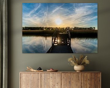 Wooden bridge at sunset I by Jurjen Jan Snikkenburg