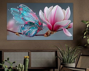vlinder op bloem van Gelissen Artworks