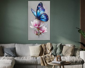 vlinder op bloem van Gelissen Artworks
