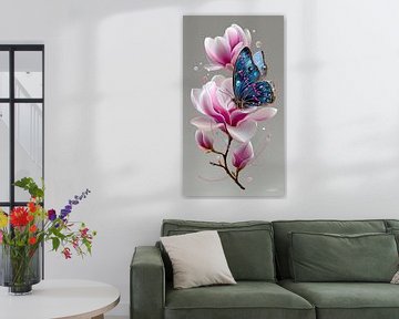 vlinder op bloem van Gelissen Artworks