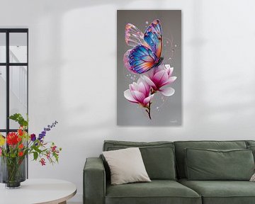 vlinder op bloem van Gelissen Artworks