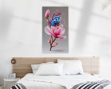 vlinder op bloem van Gelissen Artworks