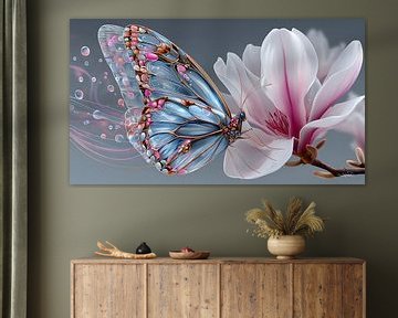 vlinder op bloem van Gelissen Artworks
